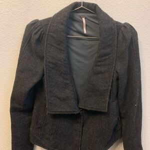 Free People Women's Charcoal Blazer